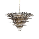 Murano Palmette Glass Smoked Chandelier 45.3"